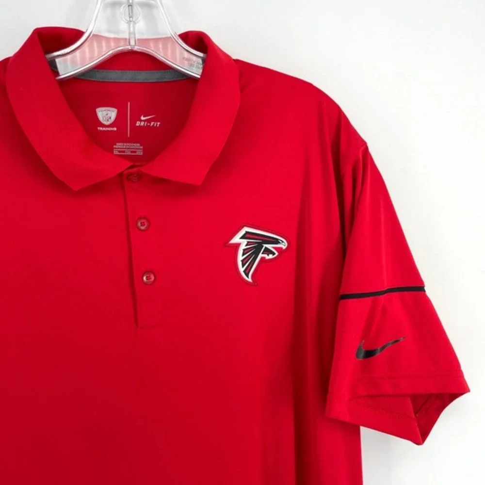 Nike NFL Atlanta Falcons Dri-FIT Training Polo Shirt Mens XXL Red Short Sleeve